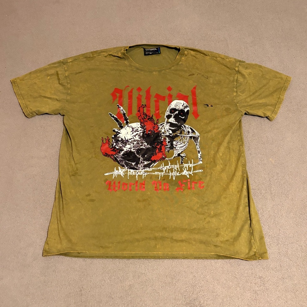 Distressed Vitriol Olive Graphic‎ Tee